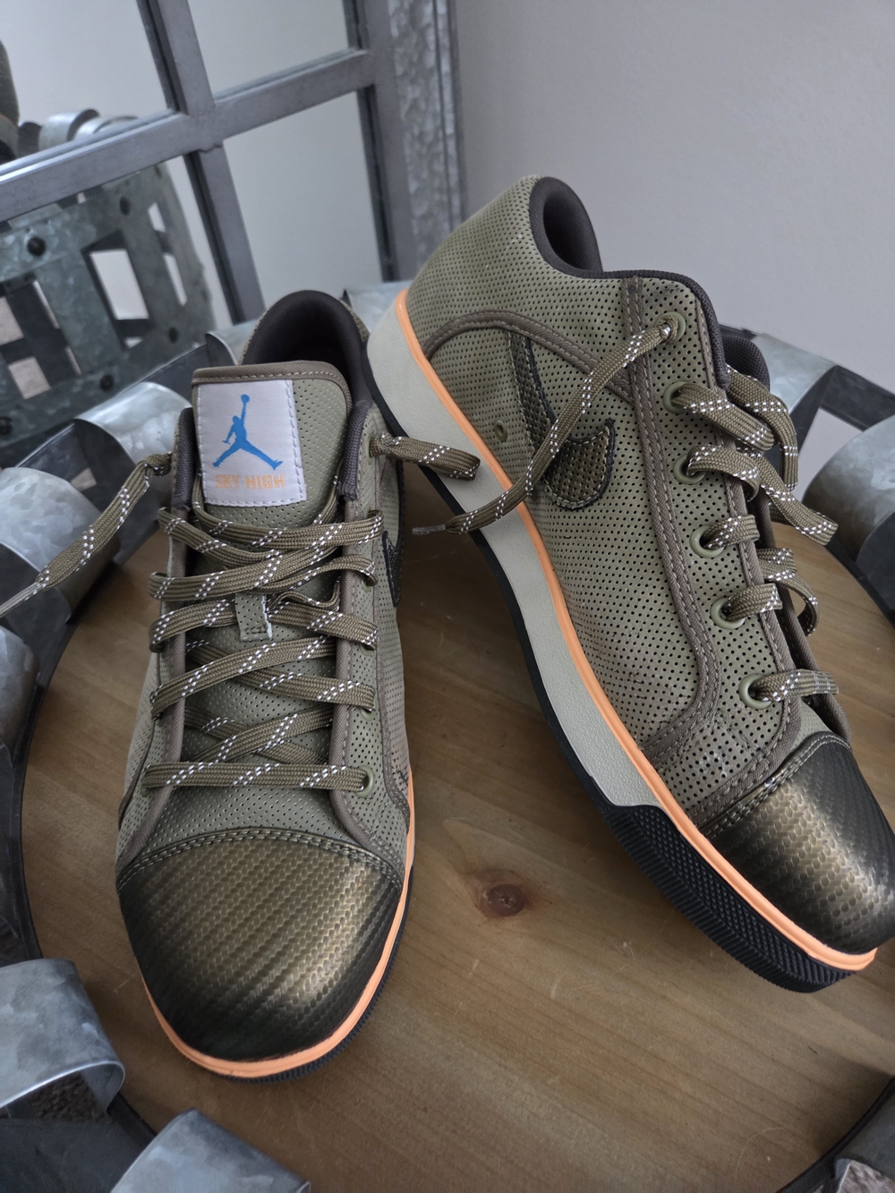 Men’s Jordan Sky High Retro Low - Olive Green With Orange Trim - Demo Pair